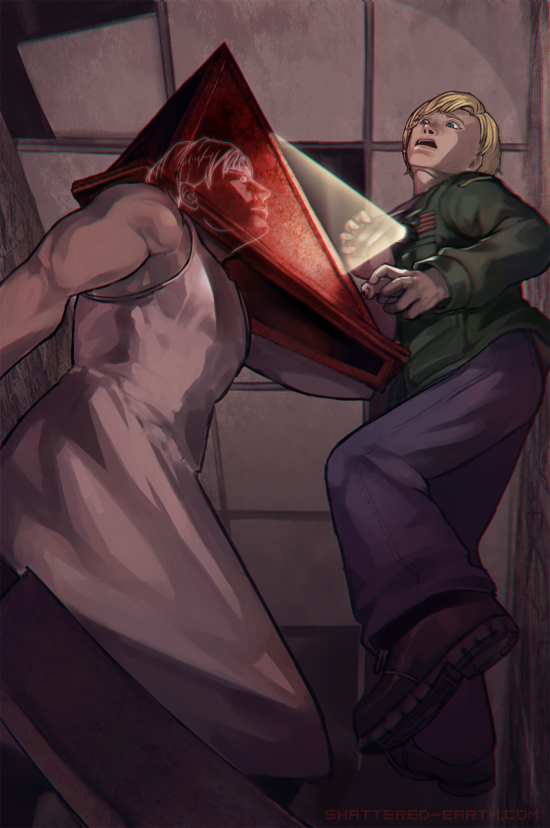 pyramid head and james sunderland (silent hill and 1 more) drawn by shattered_earth