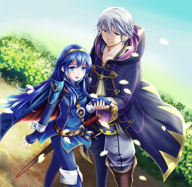lucina and male robin (fire emblem and 1 more) drawn by asuma_shin