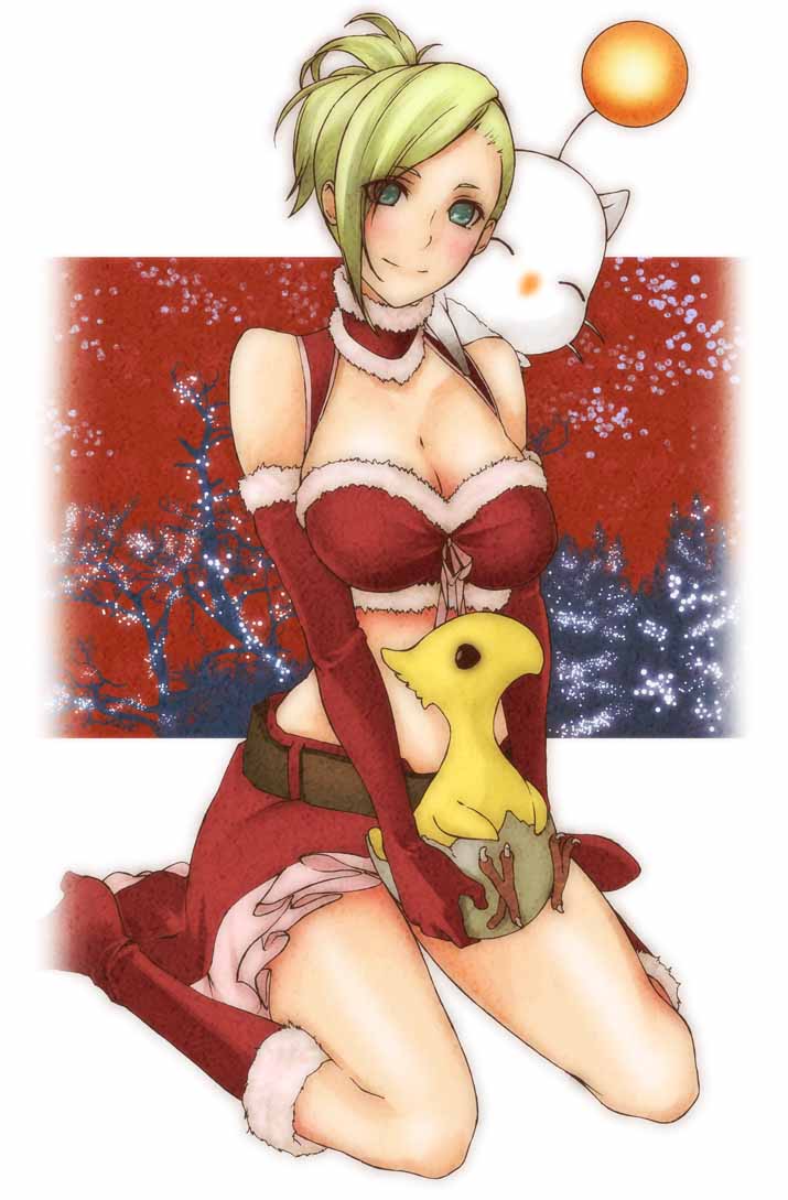 moogle and minfilia warde (final fantasy and 1 more) drawn by 6goku4f