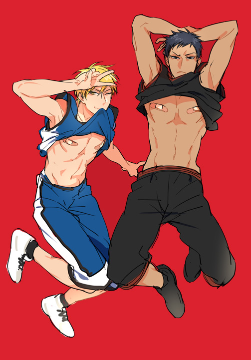 aomine daiki and kise ryouta (kuroko no basuke) drawn by k29