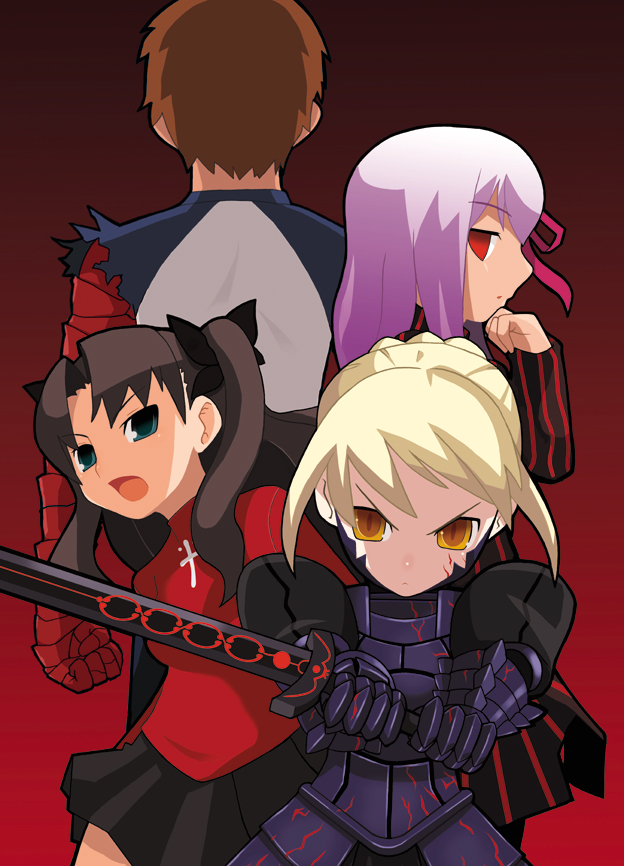 artoria pendragon, tohsaka rin, emiya shirou, saber alter, matou sakura, and 1 more (fate and 2 more) drawn by imaizumi_teruhiko