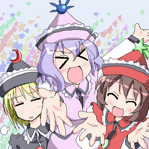 lunasa prismriver, merlin prismriver, and lyrica prismriver (touhou) drawn by hoge_hogei