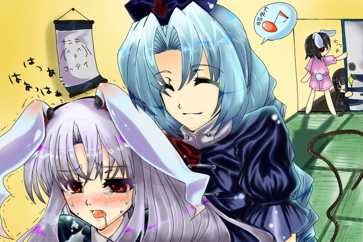 reisen udongein inaba, houraisan kaguya, inaba tewi, and yagokoro eirin (touhou) drawn by yuuki_(kanon5)