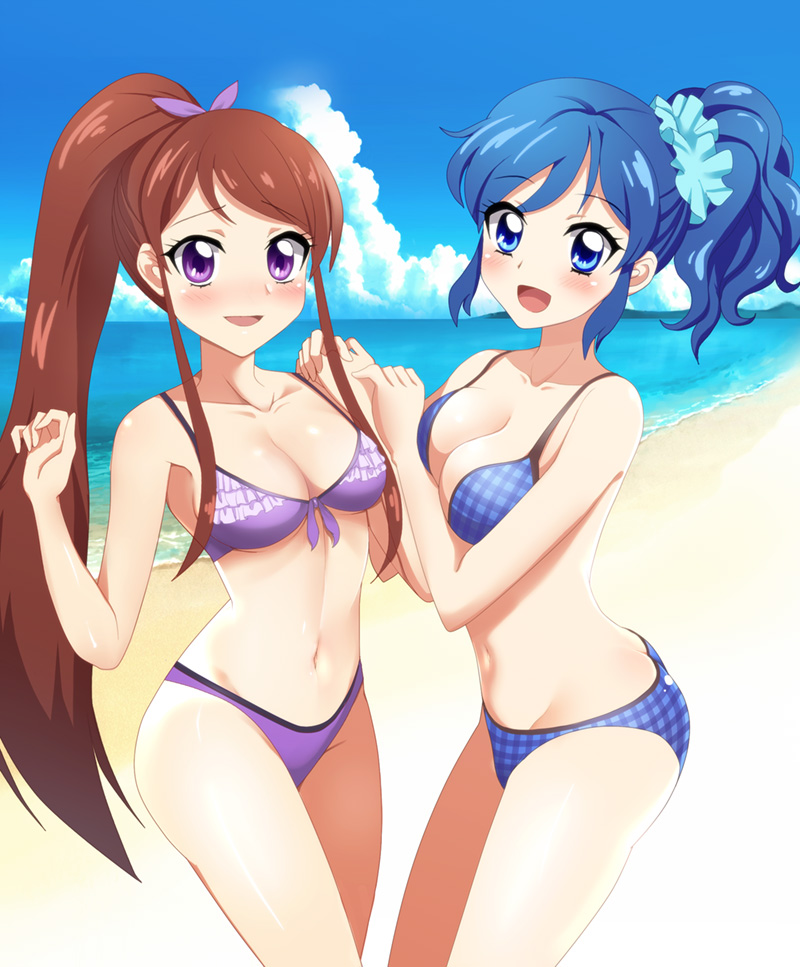 kiriya aoi and shibuki ran (aikatsu!) drawn by greave_(asterism)