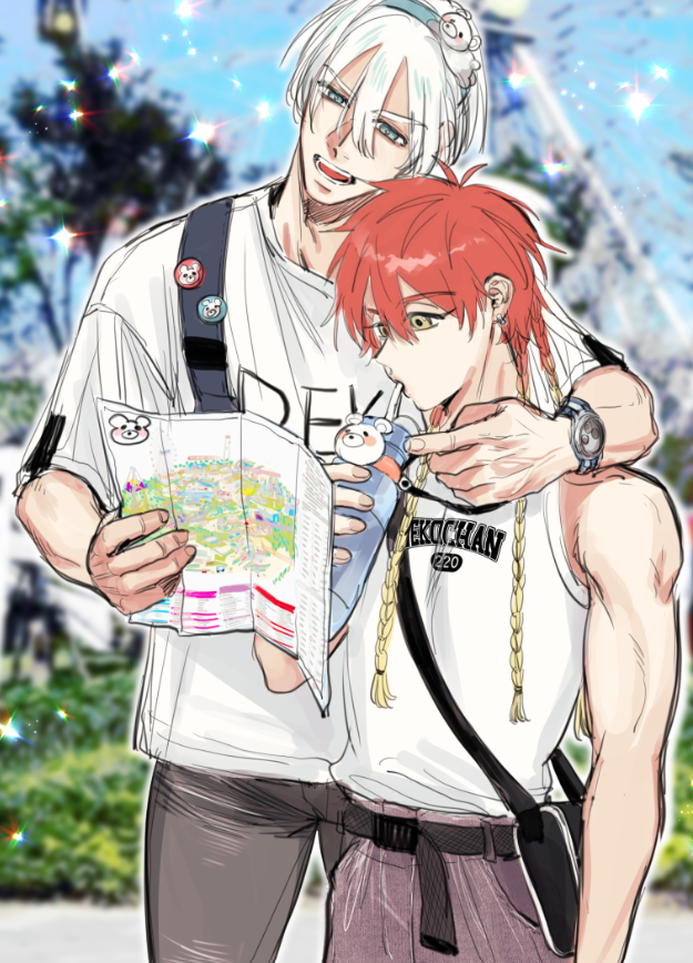 umemiya hajime and takiishi chika (wind breaker) drawn by gun06