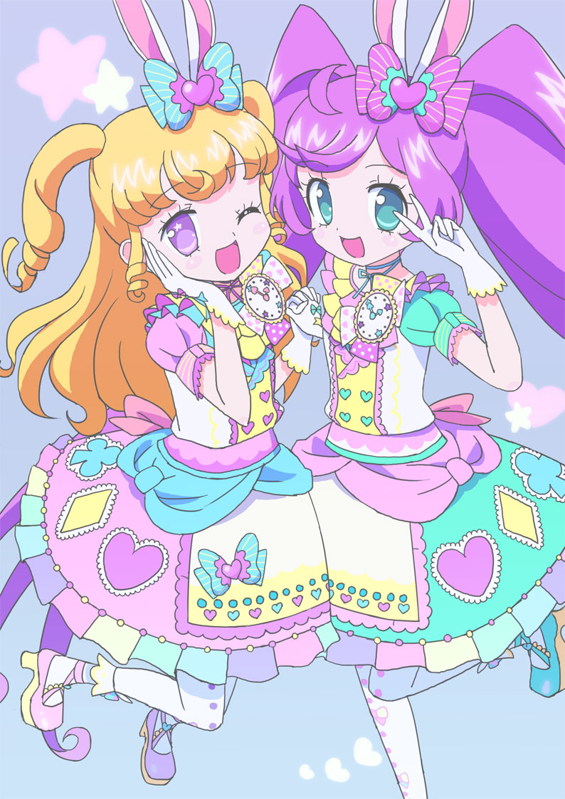 manaka laala and yumekawa yui (pretty series and 2 more) drawn by ku_(residual666)