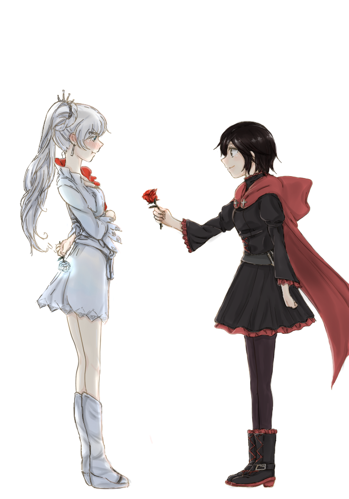 ruby rose and weiss schnee (rwby) drawn by veerinly