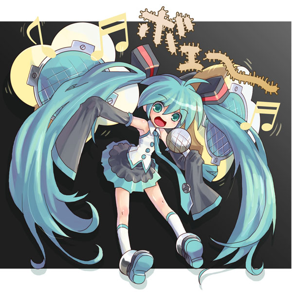 hatsune miku and pops honey (vocaloid and 1 more) drawn by katahira_masashi