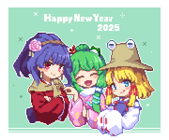 kochiya sanae, moriya suwako, and yasaka kanako (touhou) drawn by kumamoto_(bbtonhk2)