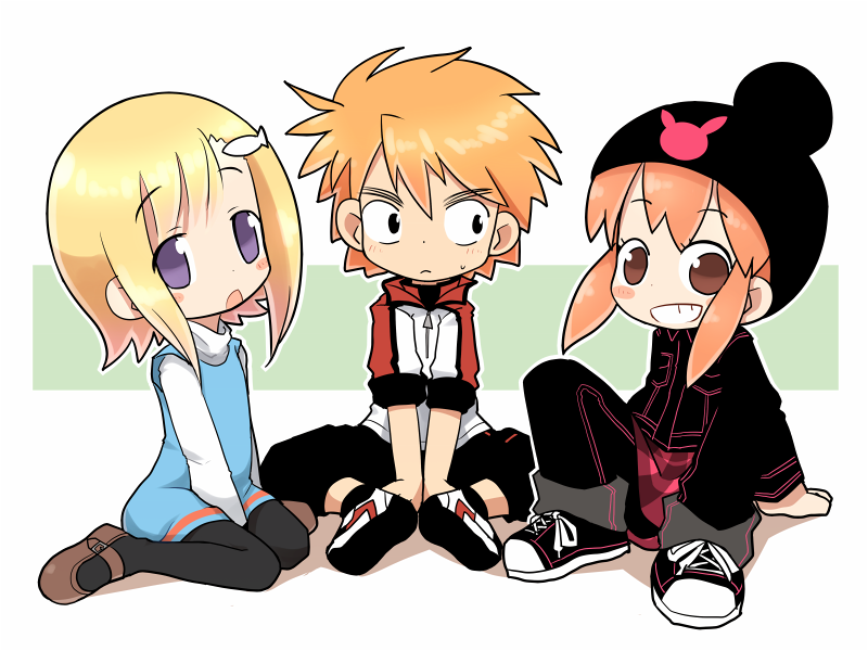 kurokawa usagi, umihara mana, and shishido kou (gotcha force) drawn by crab_man