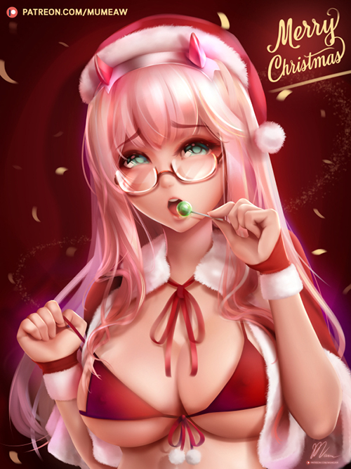 zero two (darling in the franxx) drawn by mumeaw