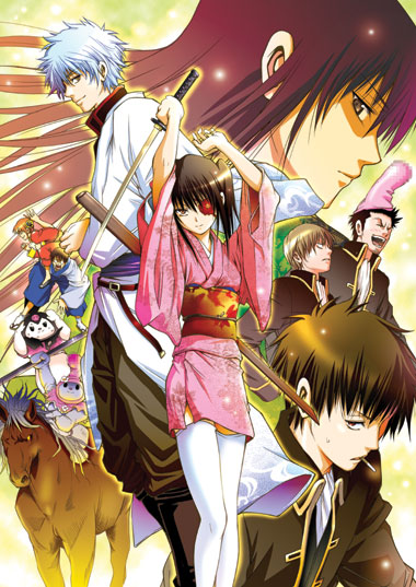 sakata gintoki, kagura, okita sougo, hijikata toushirou, shimura shinpachi, and 3 more (gintama) drawn by omega_2-d