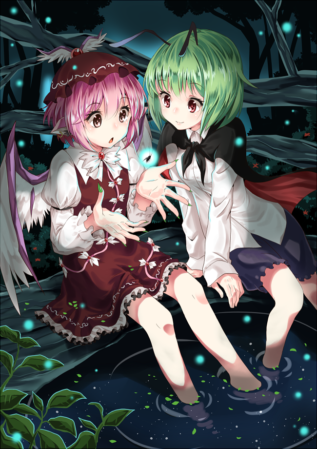 mystia lorelei and wriggle nightbug (touhou) drawn by daniwae