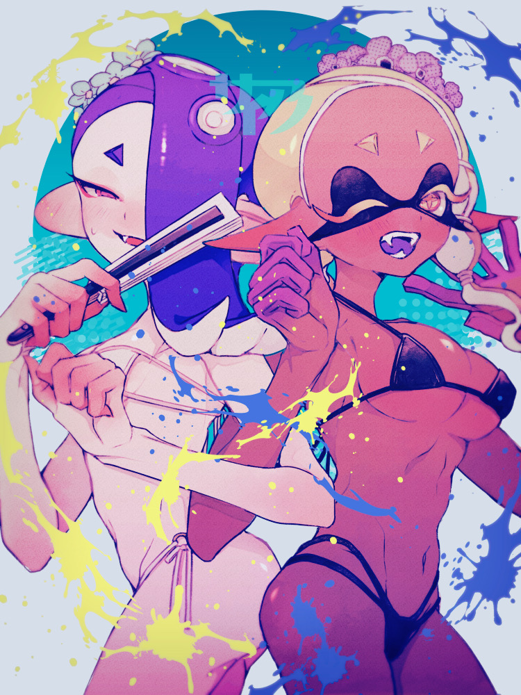 shiver and frye (splatoon and 1 more) drawn by saiano