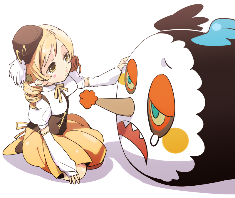tomoe mami and charlotte (mahou shoujo madoka magica) drawn by ikuji