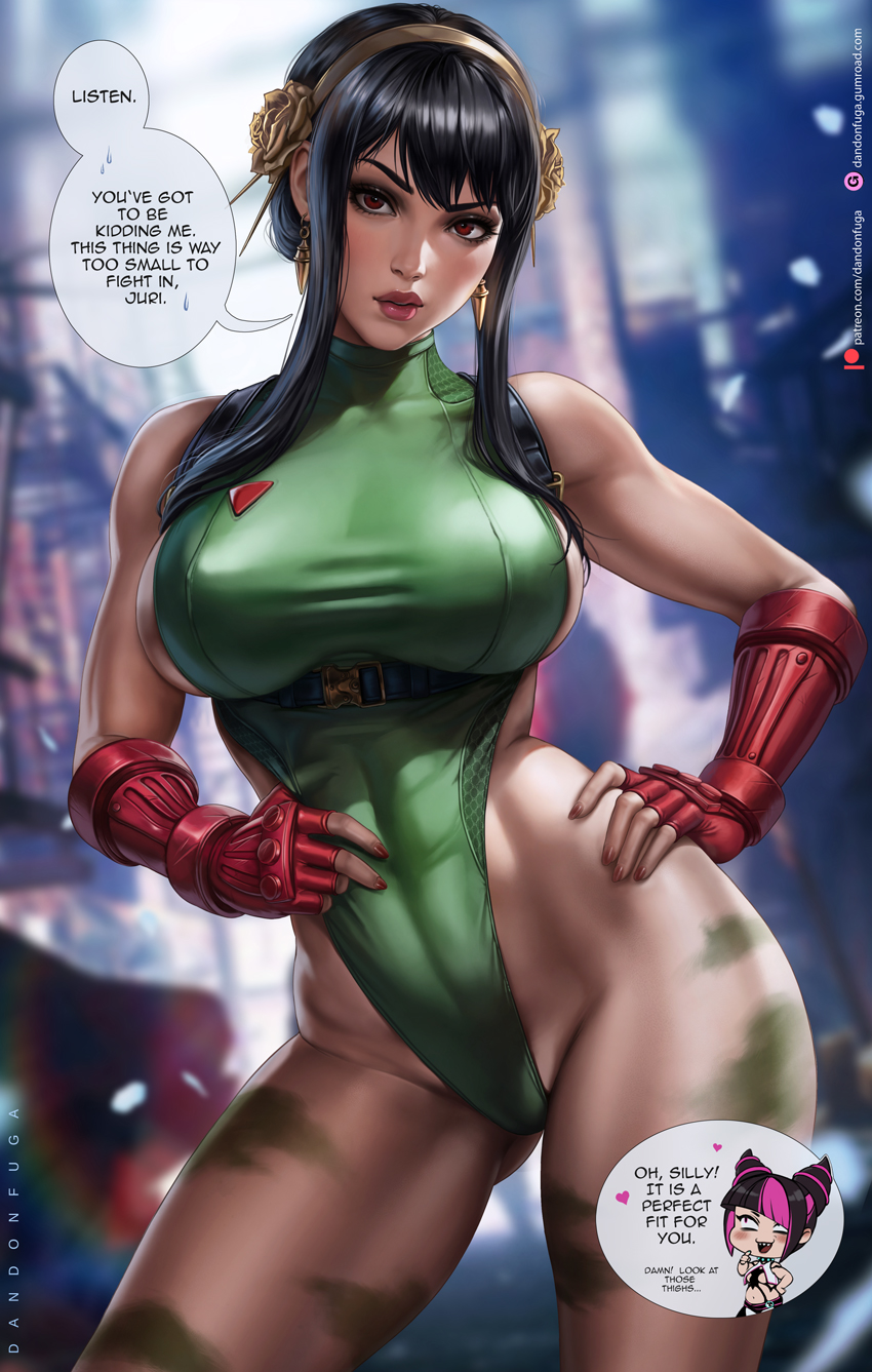 yor briar, cammy white, and han juri (street fighter and 1 more) drawn by dandon_fuga