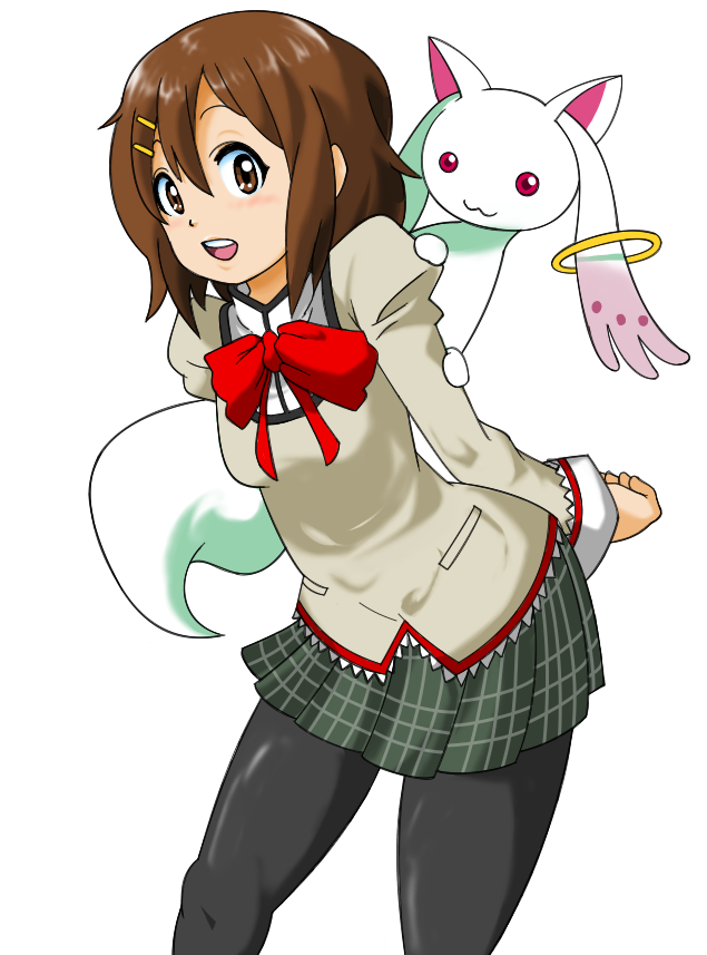 kyubey and hirasawa yui (mahou shoujo madoka magica and 1 more) drawn by nakagawa_rui