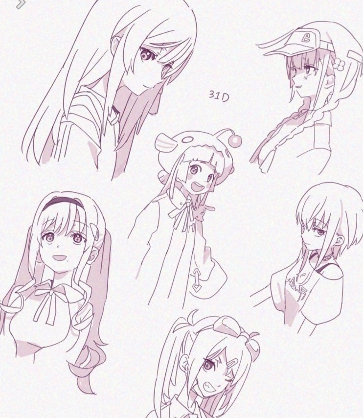 nikaidou misato, date akari, mikoto fubuki, ishii iroha, murohushi risa, and 1 more (heaven burns red) drawn by vvvv011001