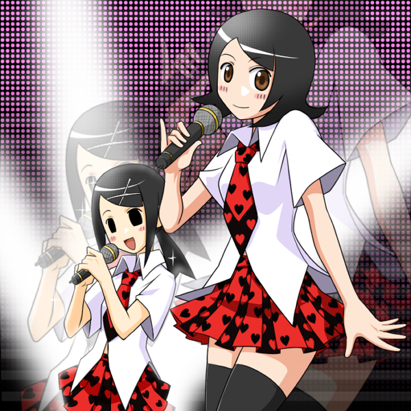 hitou nami and kaga ai (sayonara zetsubou sensei) drawn by goriate