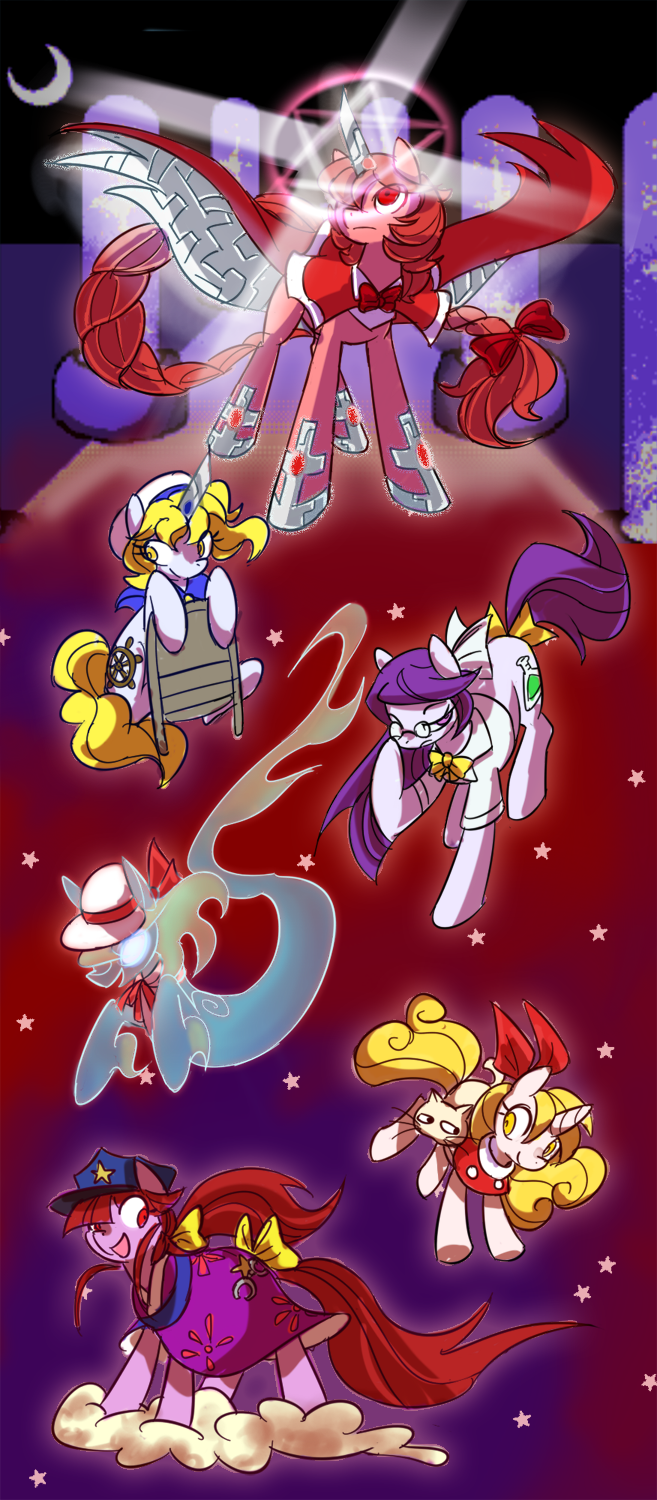 okazaki yumemi, kitashirakawa chiyuri, kana anaberal, ellen, asakura rikako, and 2 more (touhou and 3 more) drawn by supahbeefcakes