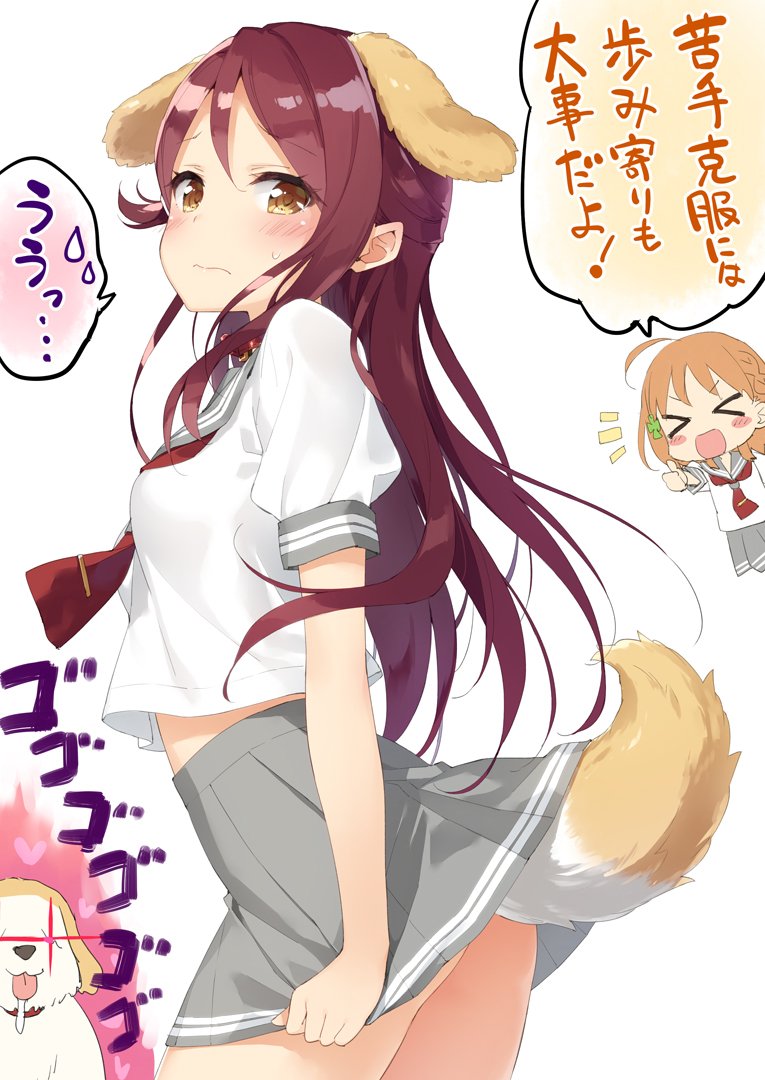 sakurauchi riko, takami chika, and shiitake (love live! and 1 more) drawn by kani_biimu