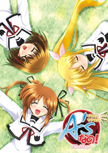 fate testarossa, takamachi nanoha, and yagami hayate (lyrical nanoha and 2 more) drawn by mikage_takashi