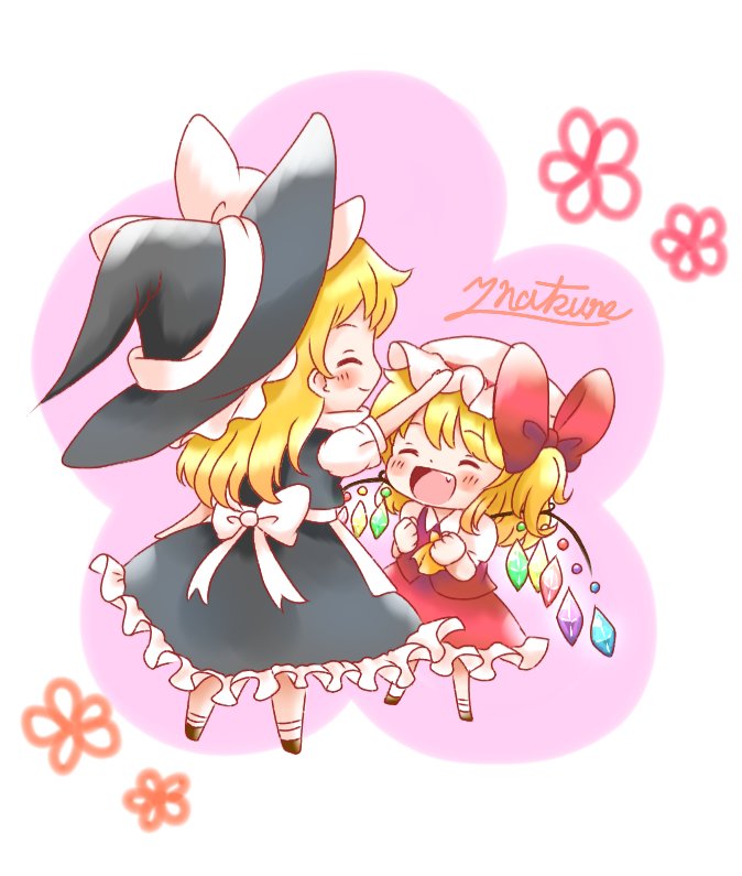 kirisame marisa and flandre scarlet (touhou) drawn by natsune_ilasuto