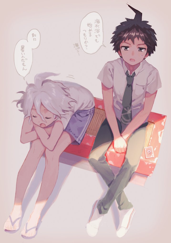 komaeda nagito and hinata hajime (danganronpa and 1 more) drawn by shirakino