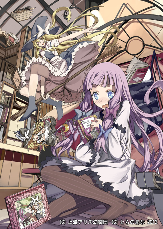 hakurei reimu, kirisame marisa, and patchouli knowledge (touhou) drawn by mizuta_kenji