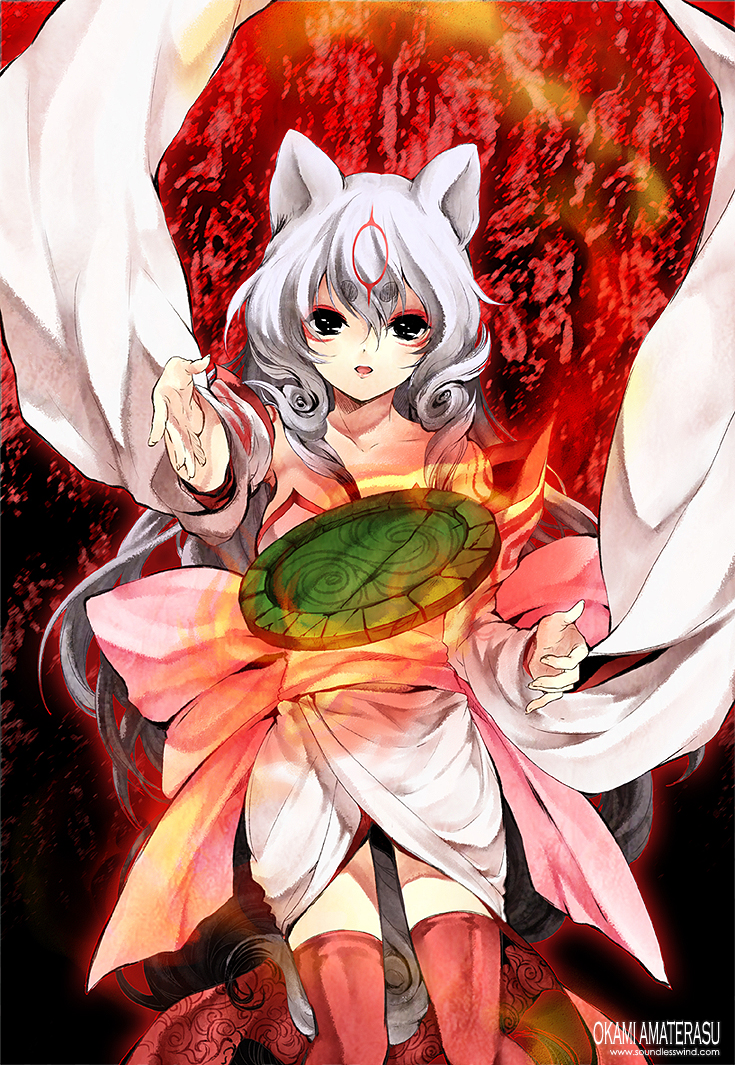 amaterasu (ookami) drawn by kaze-hime