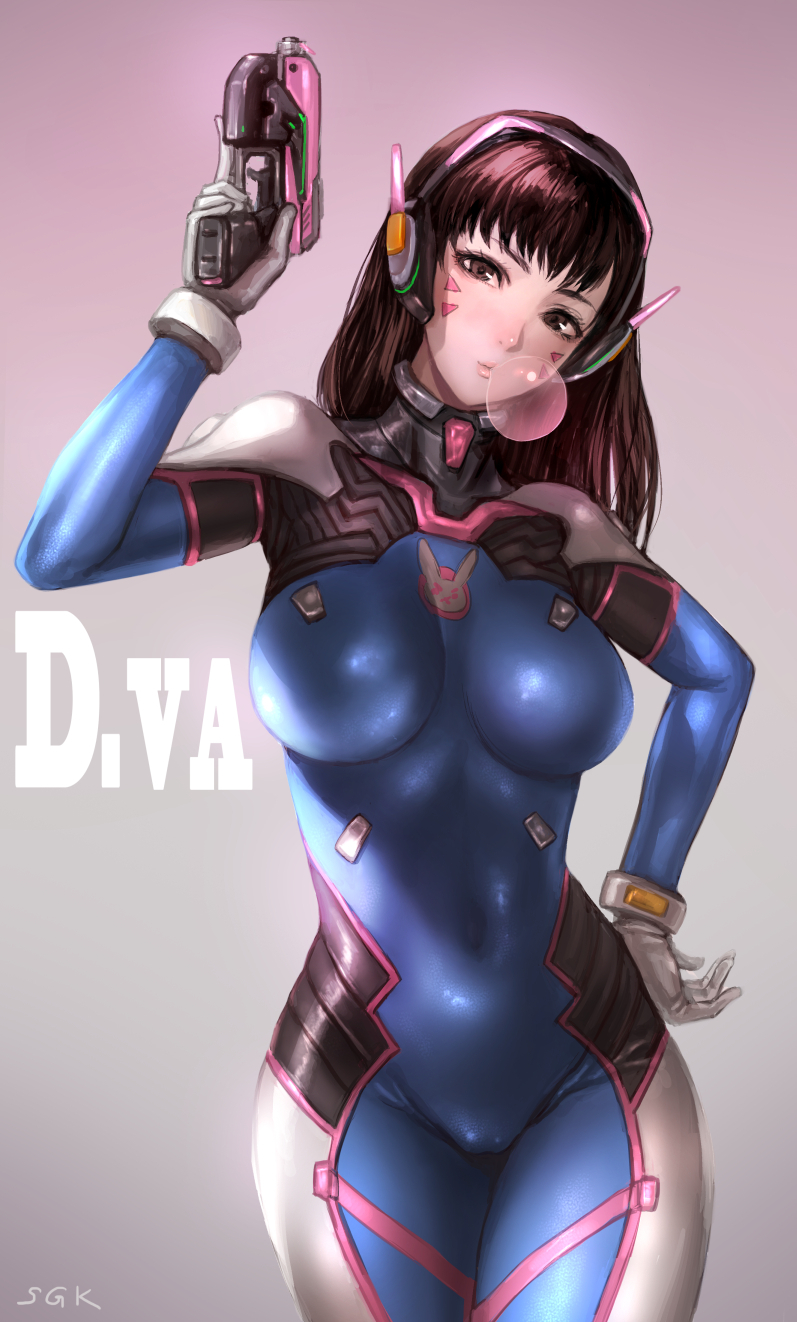 d.va (overwatch and 1 more) drawn by sgk