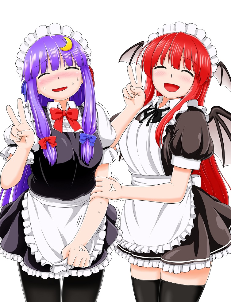 patchouli knowledge and koakuma (touhou) drawn by poronegi