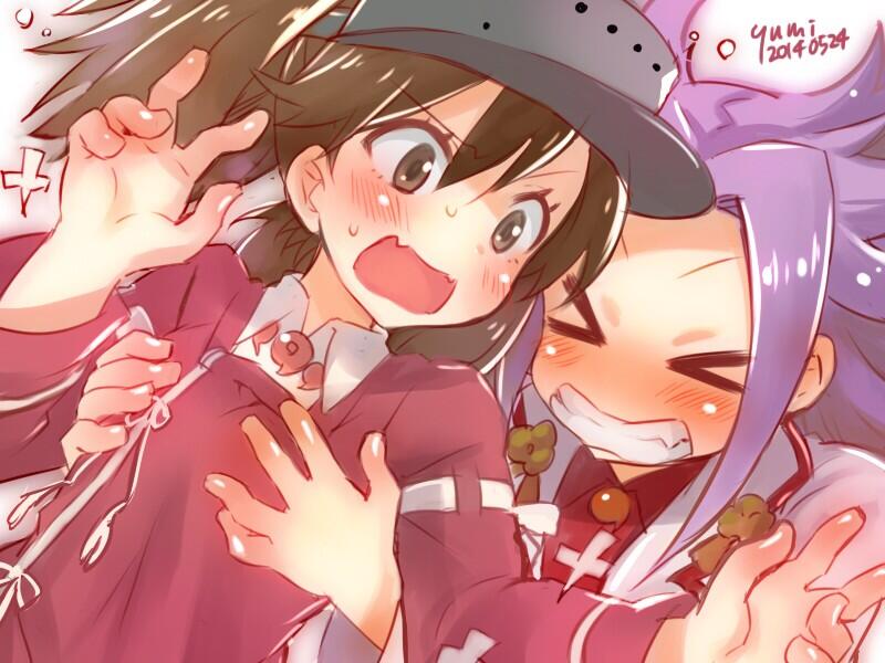 ryuujou and jun'you (kantai collection) drawn by yumi_yumi