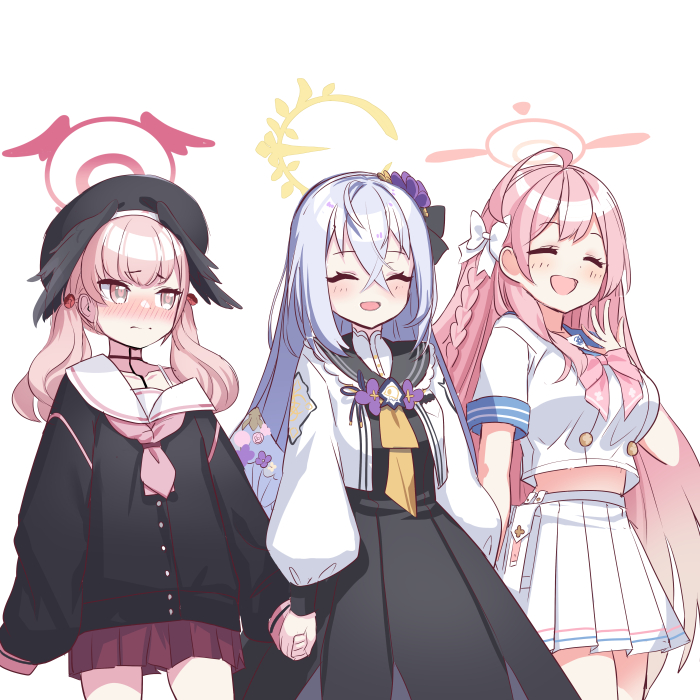 koharu, hanako, and azusa (blue archive) drawn by o_(rakkasei)