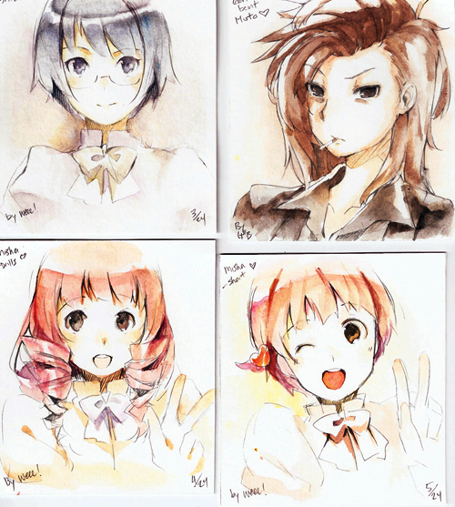 hakamichi shizune, mikado shiina, and mutou akio (katawa shoujo) drawn by ge-b and weee_(raemz)
