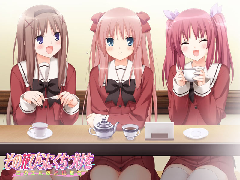 kitajima sara, oda nanami, and azumi risa (sono hanabira ni kuchizuke wo) drawn by kani_biimu