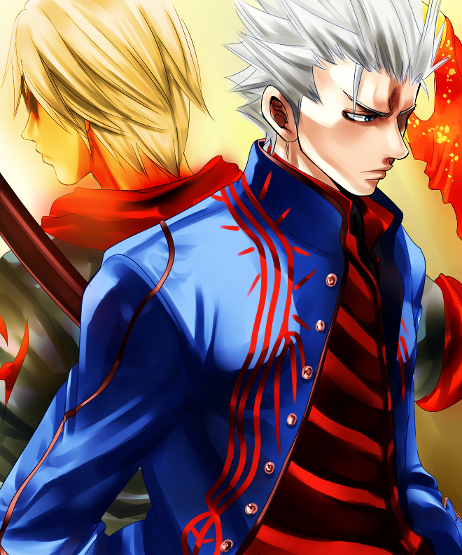 vergil and nero (devil may cry and 4 more) drawn by nagare