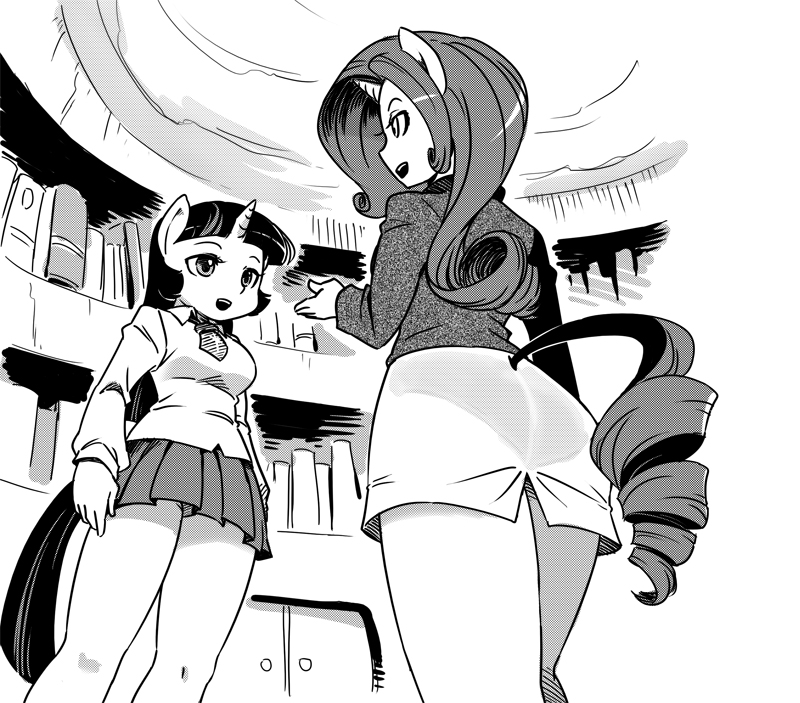 twilight sparkle and rarity (my little pony and 1 more) drawn by shepherd0821