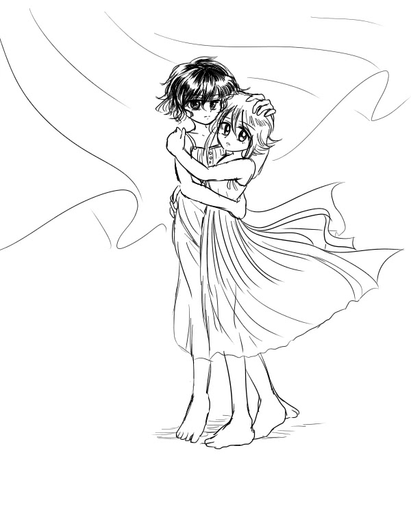 enraku tsubakura and houlen yabusame (len'en) drawn by jandare