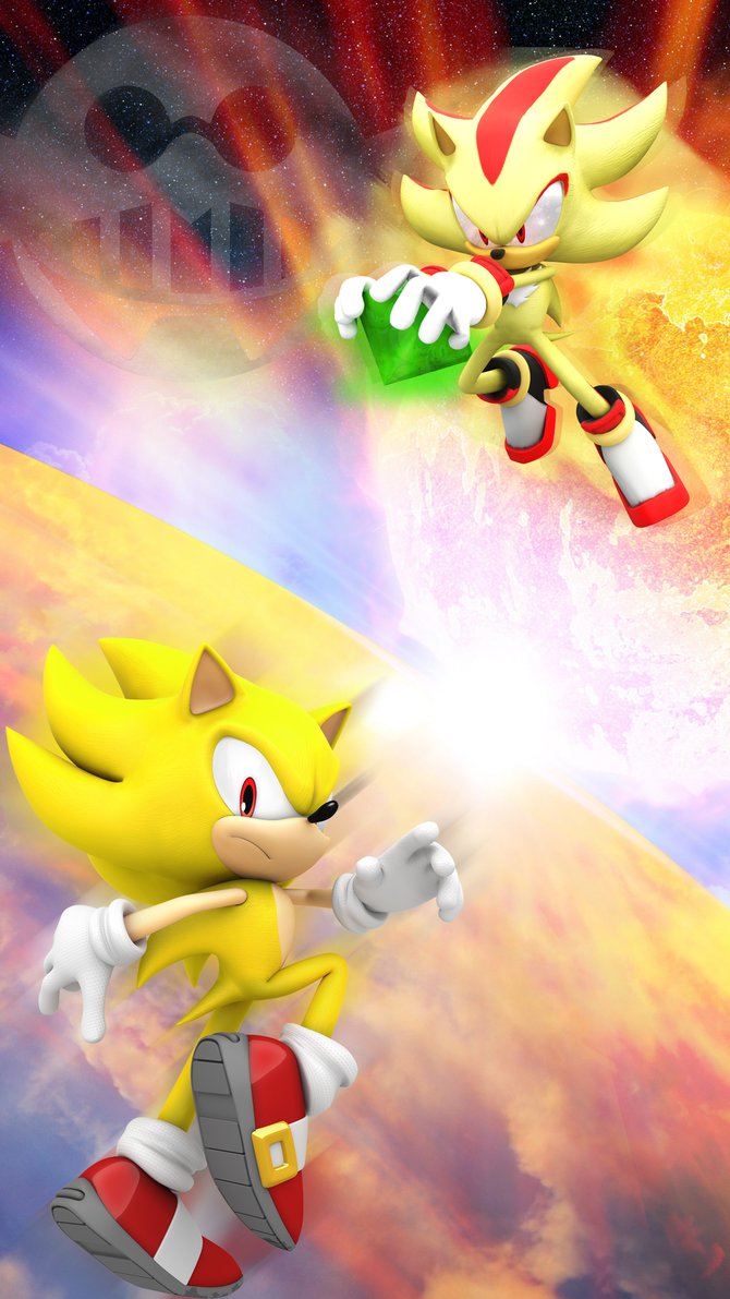 sonic the hedgehog, shadow the hedgehog, super sonic, and super shadow (sonic and 1 more)