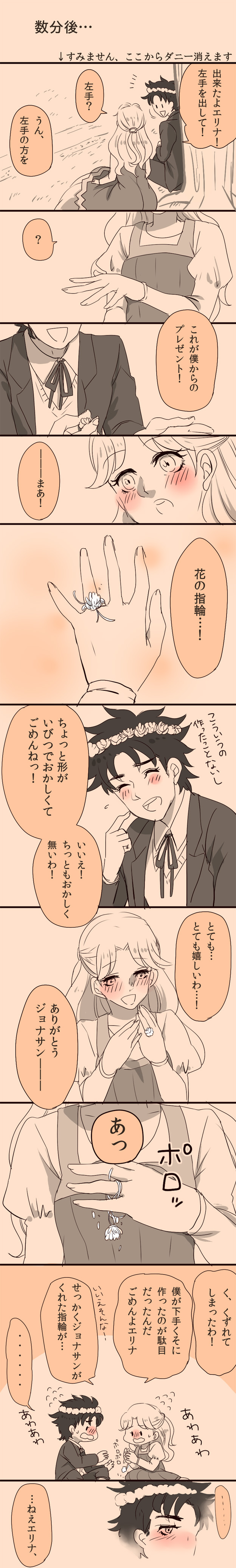 jonathan joestar and erina pendleton (jojo no kimyou na bouken and 1 more) drawn by abiyka
