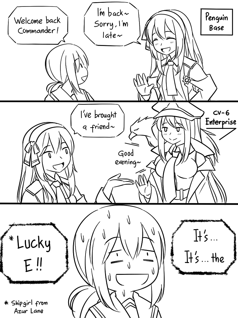 fubuki, female admiral, enterprise, grim, and admiral rain (kantai collection and 1 more) drawn by guin_guin