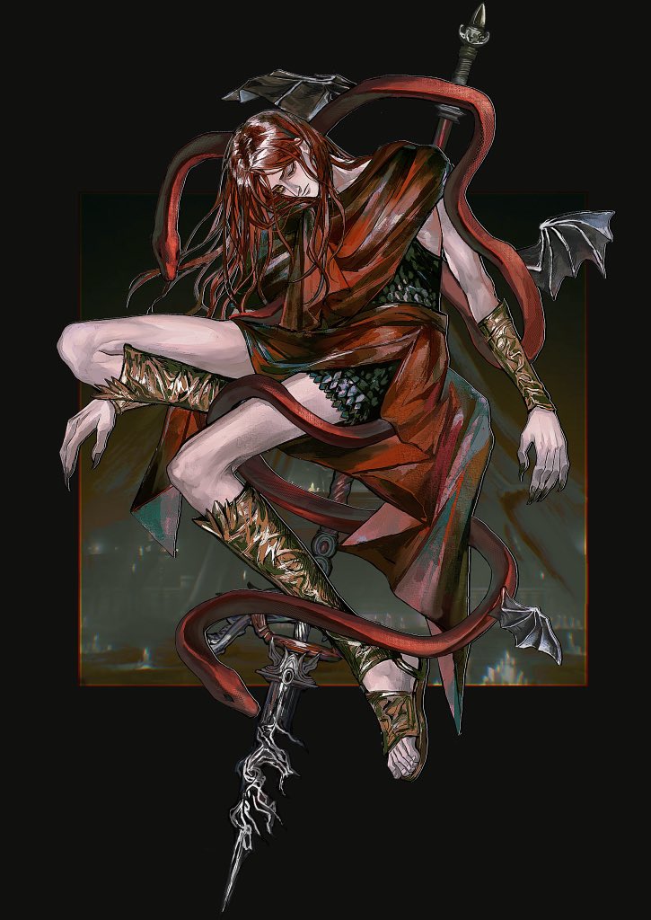 messmer the impaler (elden ring and 1 more) drawn by bonley