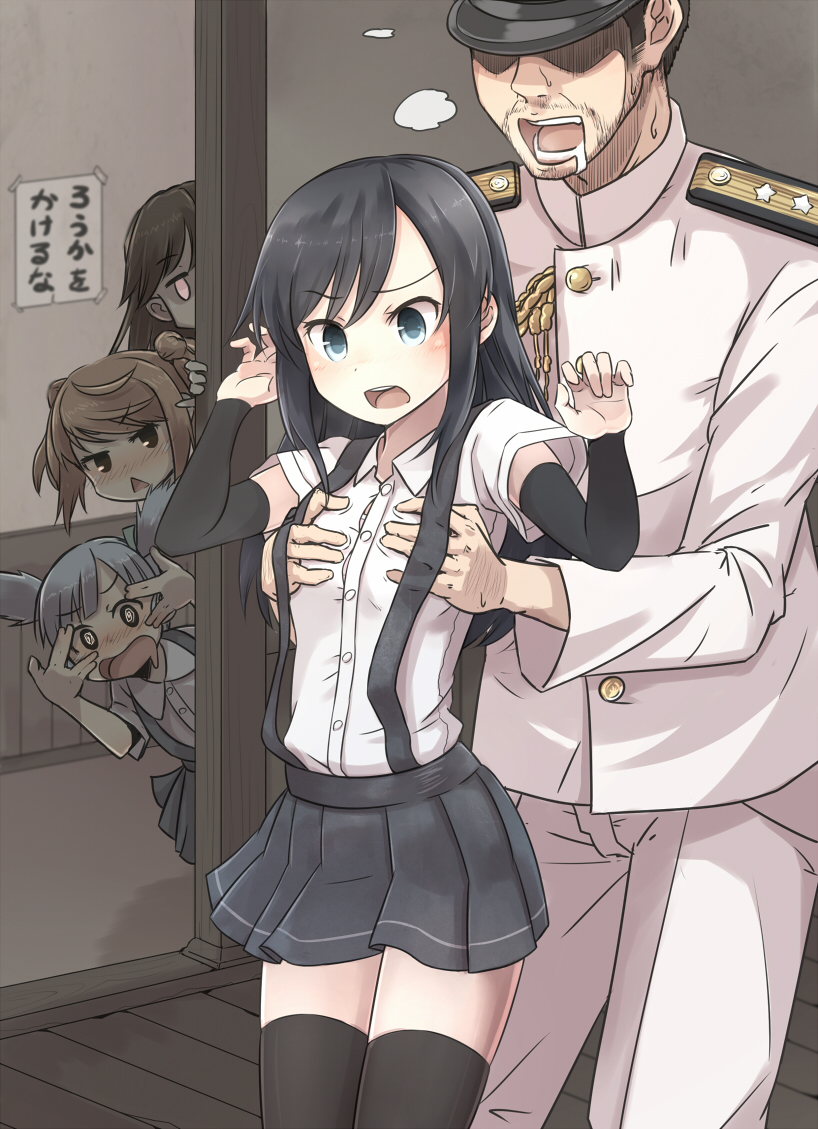 admiral, asashio, michishio, arashio, and ooshio (kantai collection) drawn by rin_yu_shijin