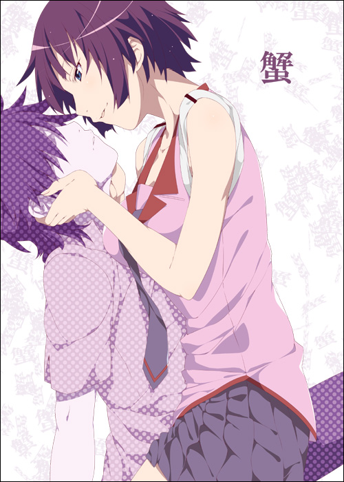 senjougahara hitagi and araragi koyomi (monogatari and 2 more) drawn by mizuki_makoto