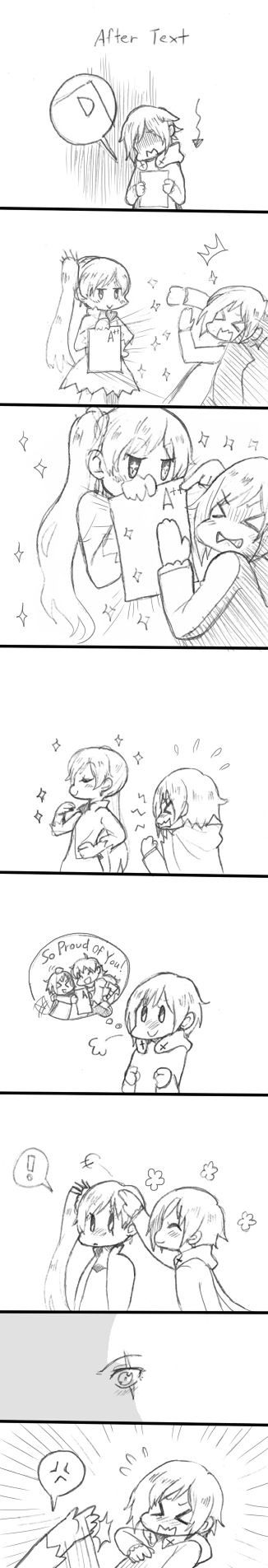 ruby rose, weiss schnee, and yang xiao long (rwby) drawn by kuma_(bloodycolor)