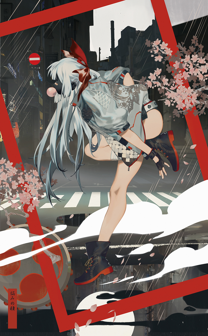 fujiwara no mokou (touhou) drawn by rei_(sanbonzakura)