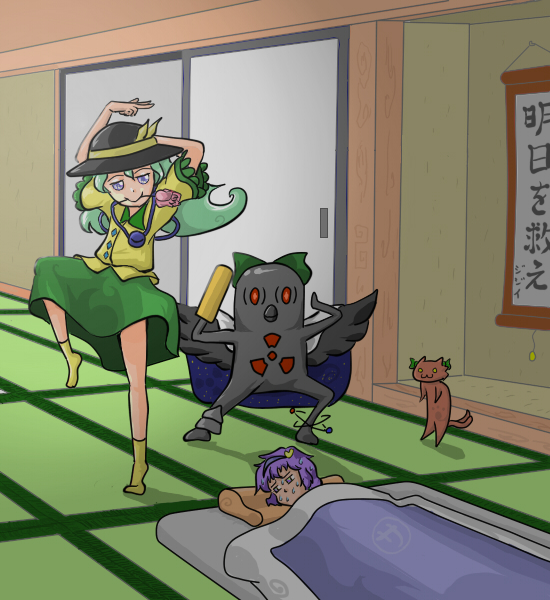 komeiji koishi, komeiji satori, kaenbyou rin, and reiuji utsuho (touhou) drawn by s.kensuke