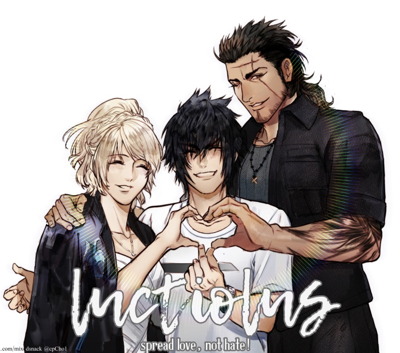 noctis lucis caelum, gladiolus amicitia, and lunafreya nox fleuret (final fantasy and 1 more) drawn by cpcho1