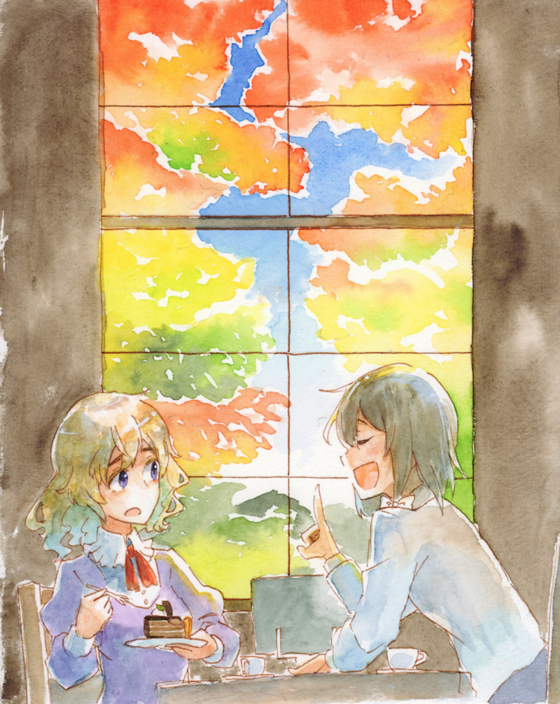 usami renko and maribel hearn (touhou) drawn by mononofu7
